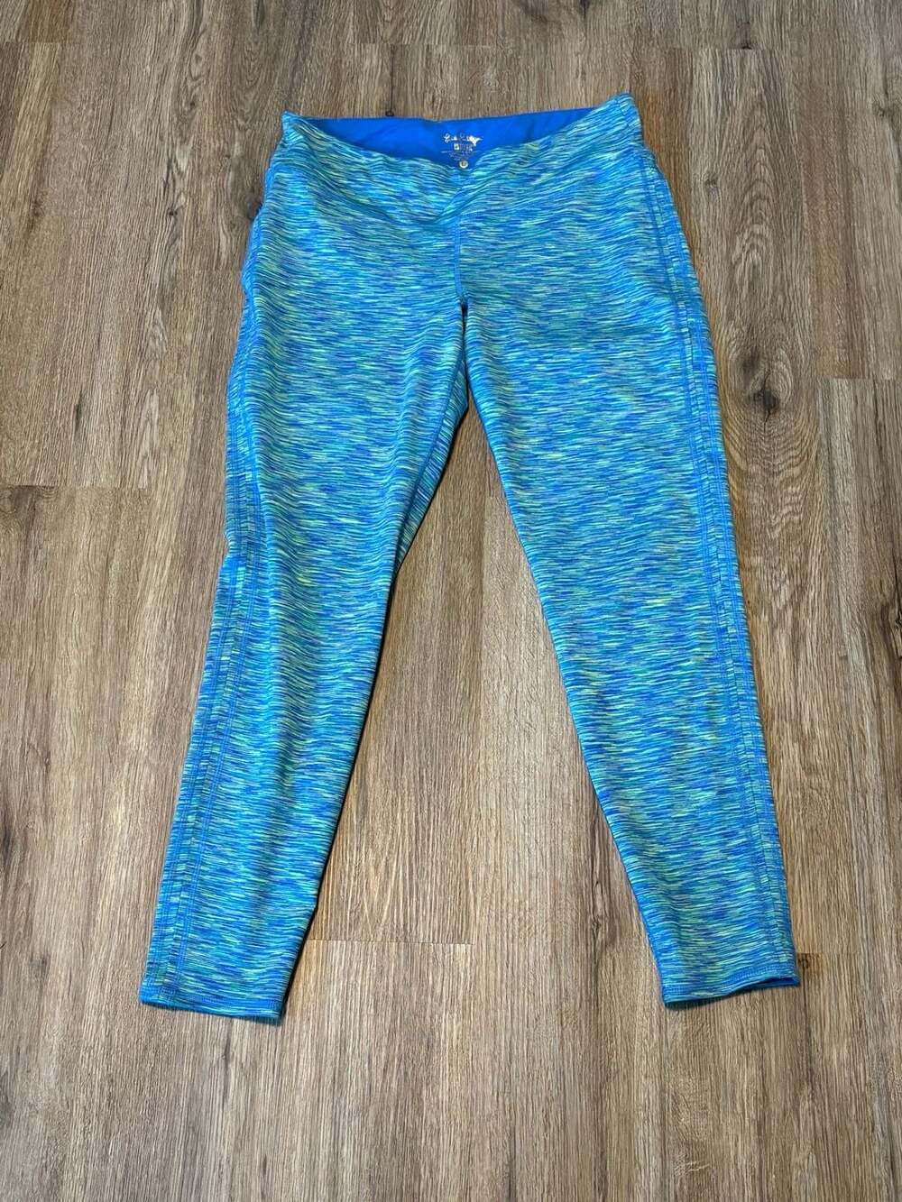 Lilly Pulitzer Luxletic Leggings Size L Blue Green Space Dye